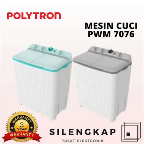 Jual POLYTRON Mesin Cuci 2 Tabung Giant Series Hijab 7 KG PWM 7076 ...