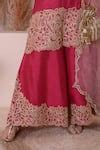 Buy Pink Bamboo, Organza Beads, Zari, Embroidery Floral Bloom Kurta ...