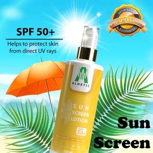 ALOETIC Sunscreen - SPF 50+ PA++ SUNSCREEN LOTION PROTECT SKIN FROM ...