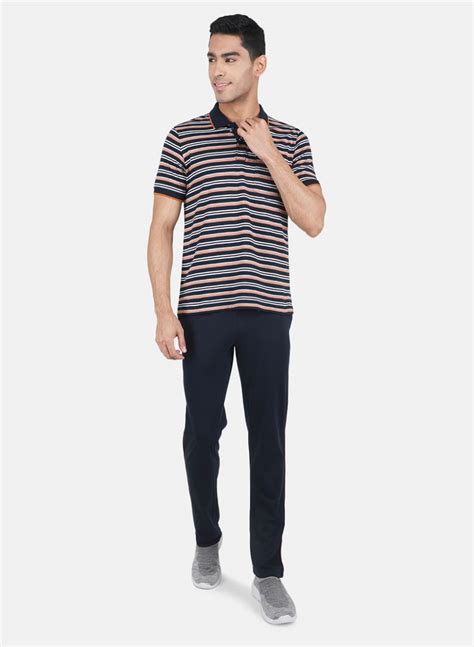 Buy Men Blue & Rust Orange Stripe Lower Set Online in India - Monte Carlo
