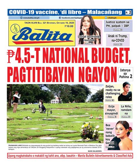 Get digital access to Balita - October 16, 2020 issue | Magzter.com