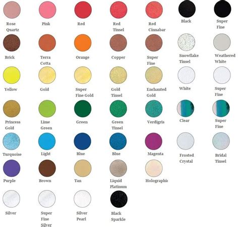 Image result for Embossing Powder Color Chart