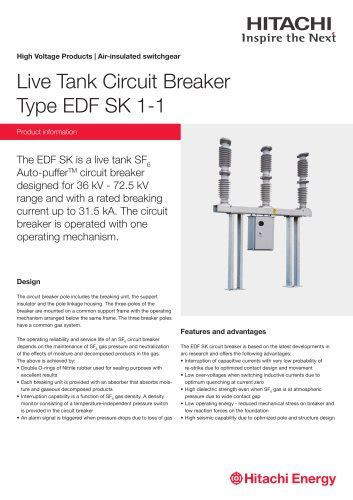 Live Tank Circuit Breaker Type EDF SK 1-1 - Hitachi Energy - PDF ...