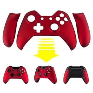 eXtremeRate Red Soft Touch Grip Front Housing Shell Faceplate Side ...