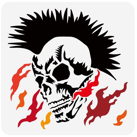 Amazon.com: FINGERINSPIRE Rock Punk Painting Stencil 11.8x11.8inch ...