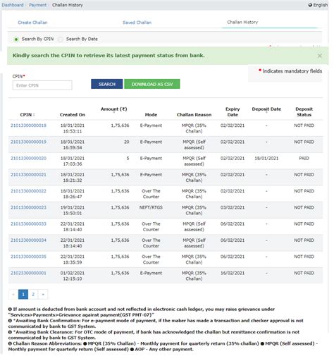 Track Payment Status (Post Login)