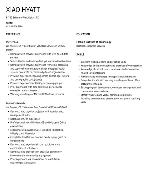 Volunteer Resume Samples | Velvet Jobs