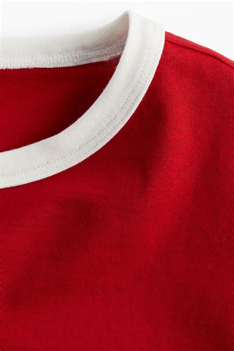 Text-motif T-shirt - Red/Paris - Ladies | H&M IN