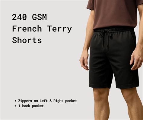 Men's 240 GSM French Terry Shorts — Premium Print on Demand India ...