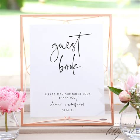 Modern Wedding Guest Book Sign Modern Guestbook Printable | Etsy