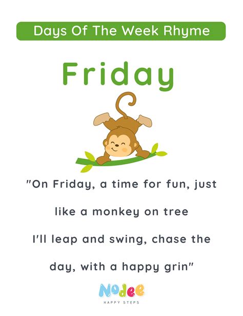 Days of the Week Rhymes - Flashcards for Kids