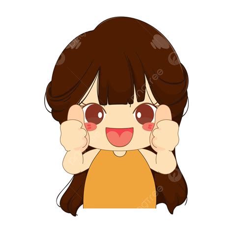 Cute Girl Thumbs Up Vector, Cute Girl, Thumbs Up, Thumbsup PNG and ...