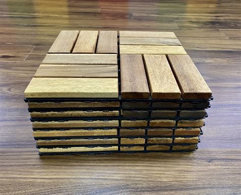 Acacia Wood Interlocking Deck Tiles,Plastic Wood Composite Interlock ...