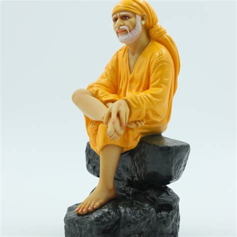 Hemant art Shirdi Sai Baba Idol,Statue,Murti Sitting On Stone Resin F ...