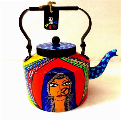 "Banjaran Beauty Tea Kettle": Red Craft by Rithika Kumar | ArtZolo.com