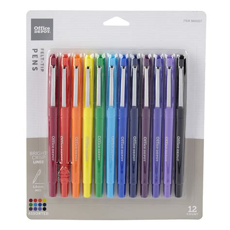 Office Depot Assorted Barrel Colors Felt-Tip Porous Pens - Pack India ...