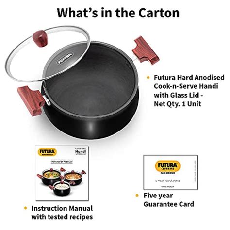 FUTURA Hawkins with 4 liters cook and serve handi glass lid, hard ...