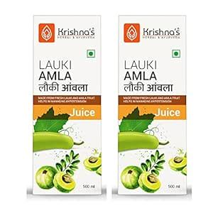 KRISHNA'S HERBAL & AYURVEDA Lauki Amla Juice - 500 Ml (Pack Of 2) Fresh ...