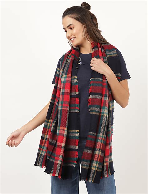 Buy Pure Acrylic Checked Scarf at Marks & Spencer