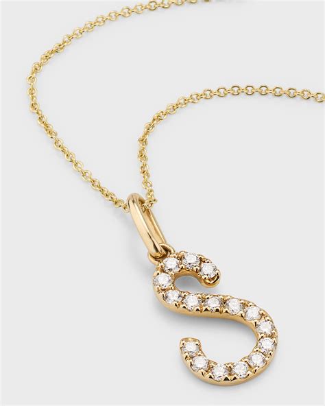14k Diamond Pave Initial Necklace | Neiman Marcus