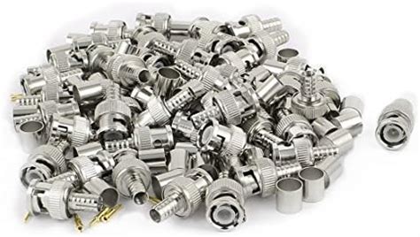 ELECTROPRIME 50 Sets Crimp On Type 3 Pieces BNC Male RG59 Coax Cable ...