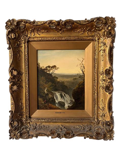 Edmund Gill - Wonderful Victorian oil of a waterfall in the Welsh or ...
