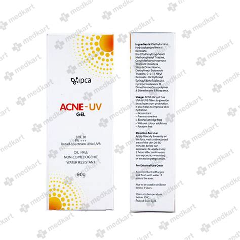 ACNE UV GEL 60 GM, Price, Composition & Generic Alternatives - Medkart