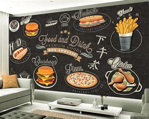 ALL YOUR DESIGN Peel N Stick Wallpaper Fast Food Cafe Design Self ...