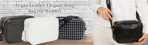 MEZVO Vegan Leather Elegant Sling Bag for Women with Adjustable Straps ...