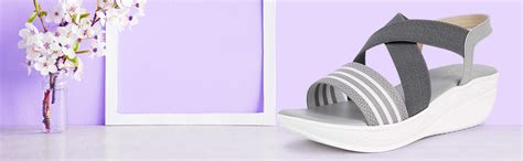 Buy ZAPATOZ Women's Striped Design Stylish Wedges (Grey, 7 UK) at Amazon.in