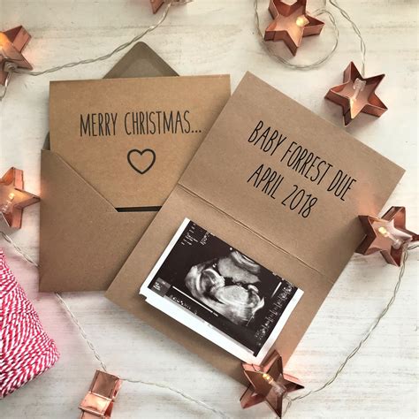 Christmas Pregnancy Announcement Card, Merry Christmas Baby ...