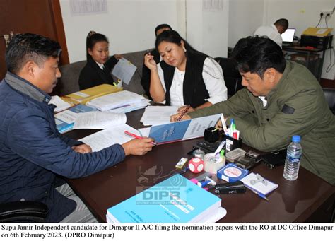 EIGHT CANDIDATES FILES NOMINATIONS AT DIMAPUR DCs OFFICE | DIPR ...