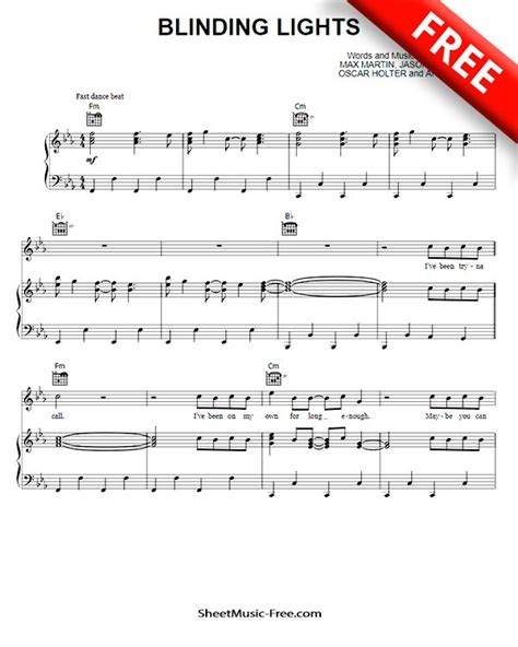 Blinding Lights Sheet Music The Weeknd | Sheet music, Sheet music pdf ...