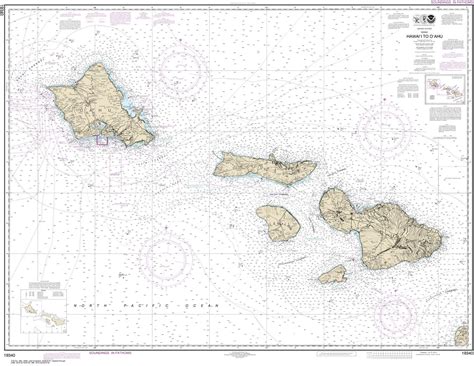 NOAA Chart 19340. Nautical Chart of Hawaii to Oahu. NOAA charts portray ...