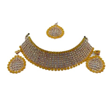 Buy Zefrokart American Diamond Necklace Jewellery Rose Gold Plated ...