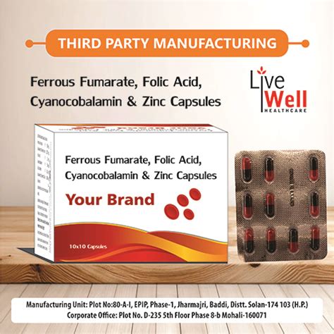 Ferrous Fumarate + Folic Acid + Cyanocobalamin + Zinc Capsules Live We