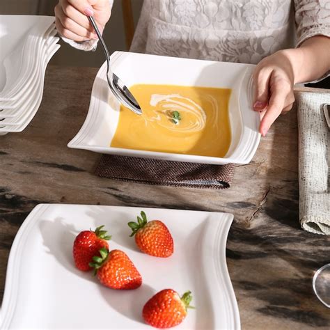 MALACASA 6-Piece White Porcelain Dinnerware at Lowes.com