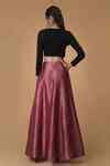 Buy Talking Threads Pink Silk Brocade Lehenga Set Online | Aza Fashion.
