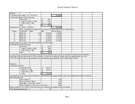 Dividend policy 2 solutions - Problem 1 a. Dividend Payout Ratio = (2 * ...