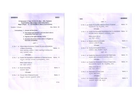 Macro Economics - 5053 KSLU - 5053 5053 IV Semester 5 Year, B.A.LL ...