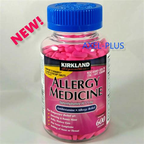 Kirkland Signature Allergy Medicine Diphenhydramine HCI 25 Mg, 600 Minitabs 844208037983 | eBay UK