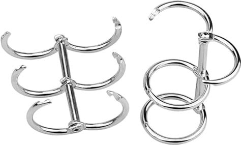 KRAFTMASTERS 2Pcs Silver Book Rings, 3 Holes Metal Loose Leaf Binder ...