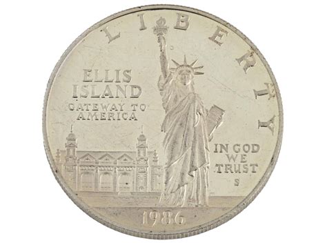 1986 American Statue Of Liberty 1 Dollar Silver Coin Auction