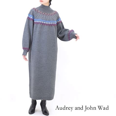 Audrey and John Wad オードリーアンドジョンワッド ノルディック柄ニットワンピース H9769 レディース【送料無料 ...