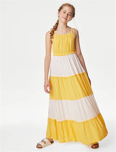 Buy Colour Block Tiered Maxi Dress at Marks & Spencer