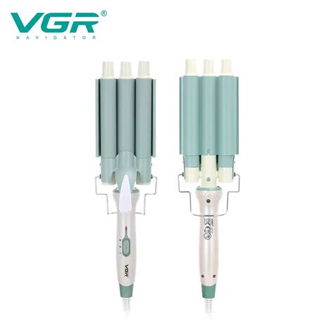 VGR V-595 3-Barrel Hair Curler | Professional, Green