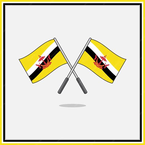 Premium Vector | Flag of brunei darussalam cartoon vector illustration ...