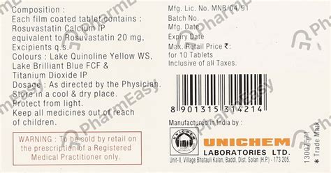 Rostar 20 MG Tablet (10): Uses, Side Effects, Price & Dosage | PharmEasy