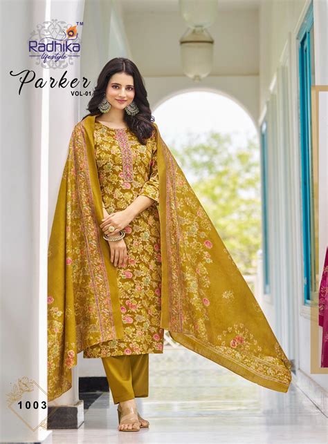 PARKER VOL 1 BY RADHIKA LIFESTYLE JAM SATIN FULLY STITCH PLUS SIZE SUIT ...
