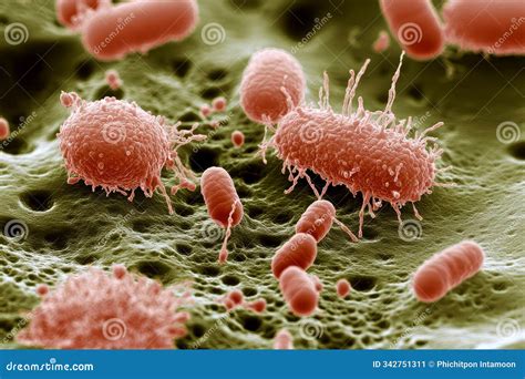 Escherichia Coli (E. Coli.) Cells or Bacteria Under Microscope Stock ...